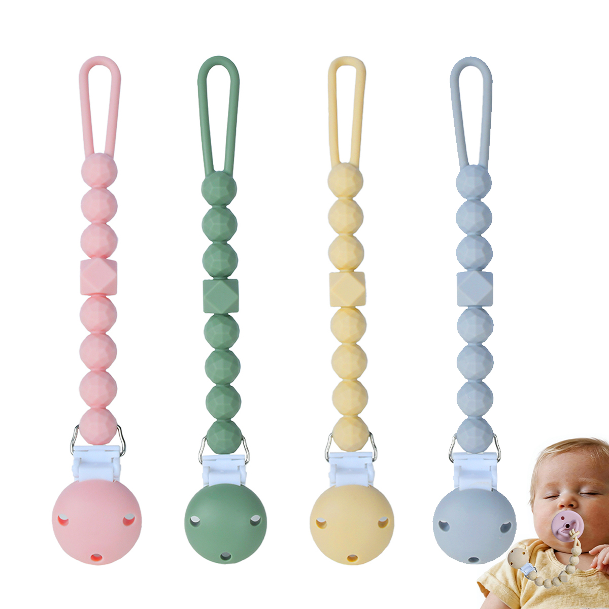 Baby Food Pacifier - Chaîne anti-chute pour sucette en silicone
